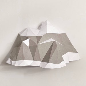 BERGEN - BERG - DIY - 3D - papercraft - metaallassen - trofee - sculptuur - pdf - geometrie - natuur - standbeeld - terra - A4-formaat