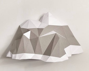 MOUNTAINS - MOUNTAIN - DIY - 3D - papercraft - metal welding - trophy - sculpture - pdf - geometry - nature - statue - terra - A4 format