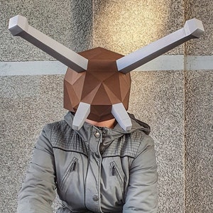 MÁSCARA DE CARACOL - bricolaje - 3D - origami - papercraft - soldadura de metal - escultura - decoración - máscara - pdf - cubismo - puzzle - insecto - formato A4