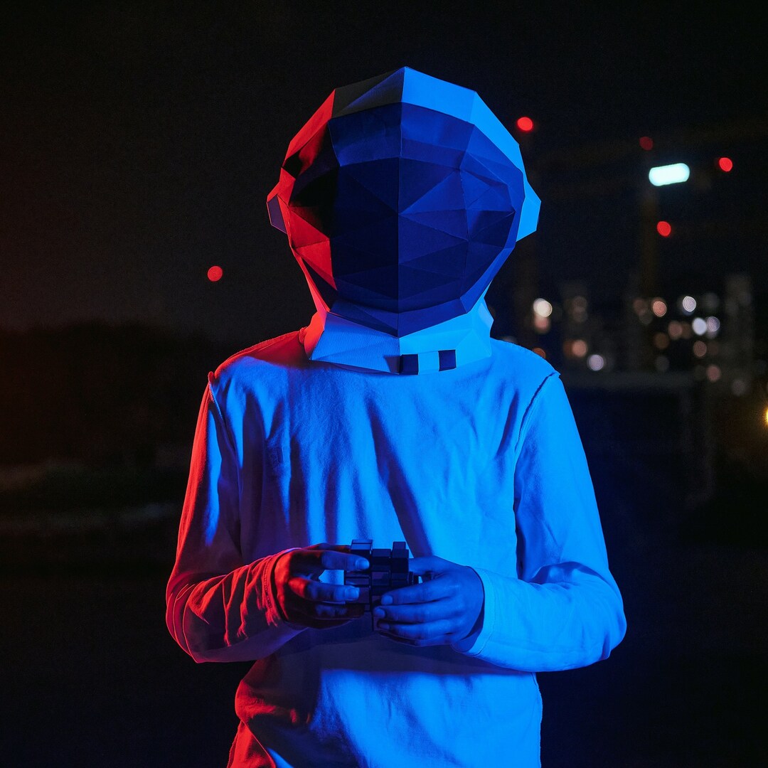 DIY Astro Helmet Papercraft Template – 3D Cosplay Mask (PDF) - Etsy