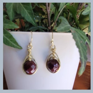 Czech Bead wired drop earrings