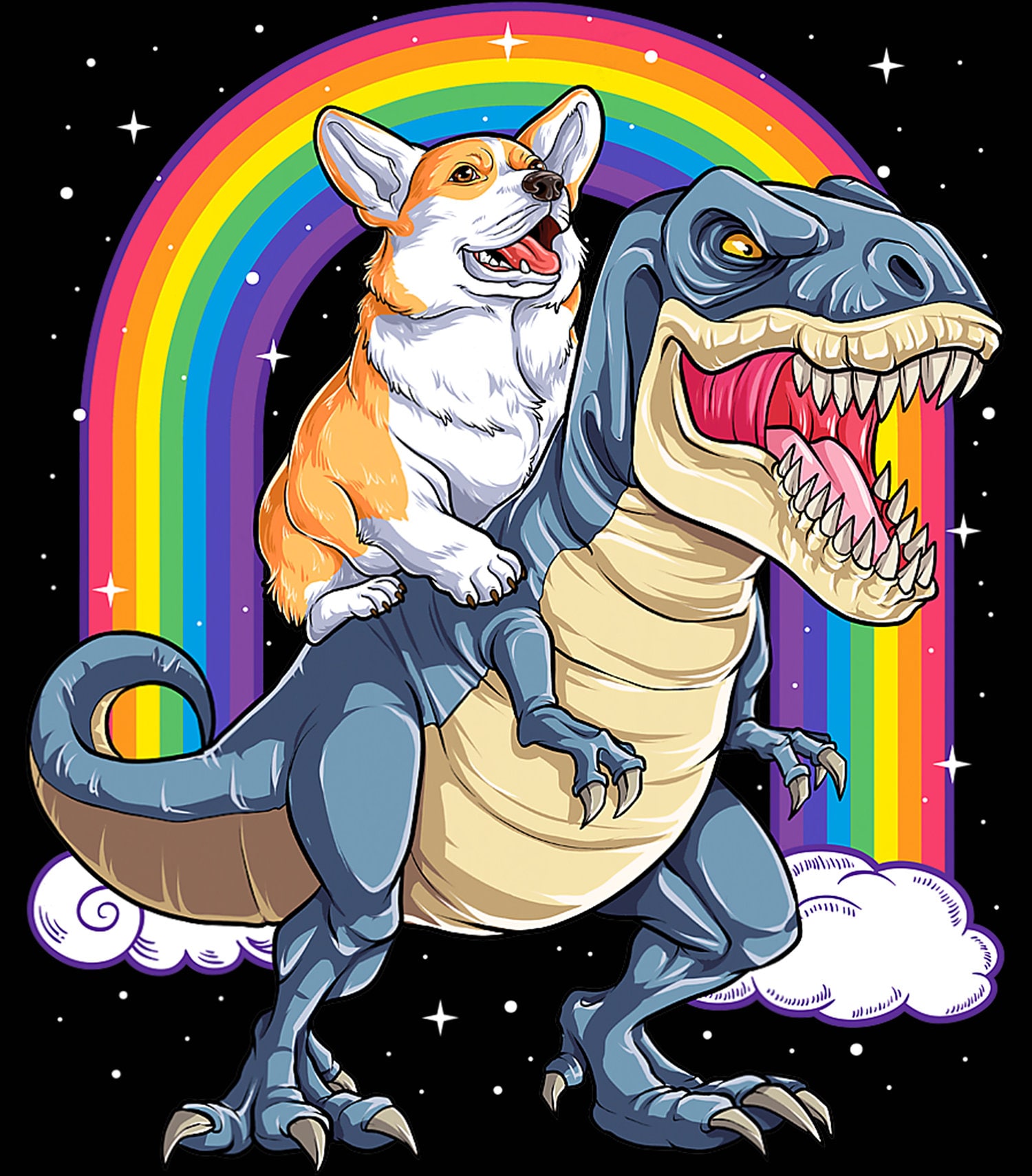 Corgi Riding Dinosaur T Rex Design Dinosaur Bday Png T Rex | Etsy