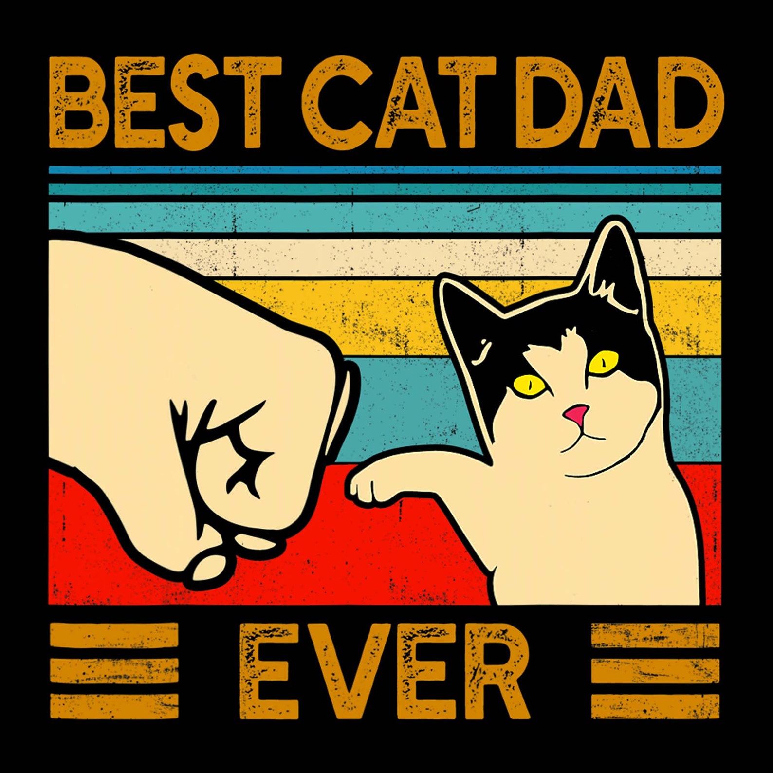Best Cat Dad Ever Vintage Png Design Funny Cat Daddy Png Etsy