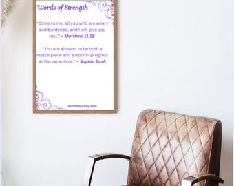 Caregiver Daily Affirmation Printable | Scripture & Inspirational Wall Art | Encouragement for Dementia, Exhaustion, and Grief