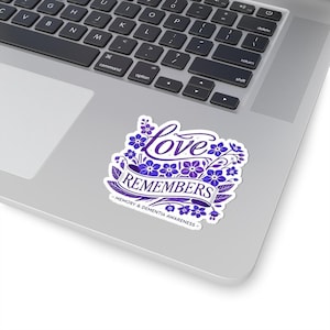 Dementia Awareness Kiss-Cut Stickers, Love Remembers Decals, Support Alzheimer&#39;s Cause, Memory Loss Awareness Labels, Emotional Support