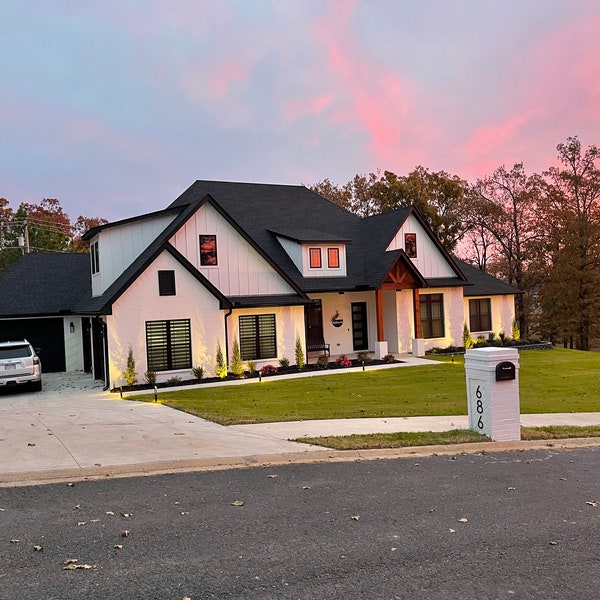 The Ridgeview house plan- Modern executive farmhouse style home plan with bonus room blueprint build