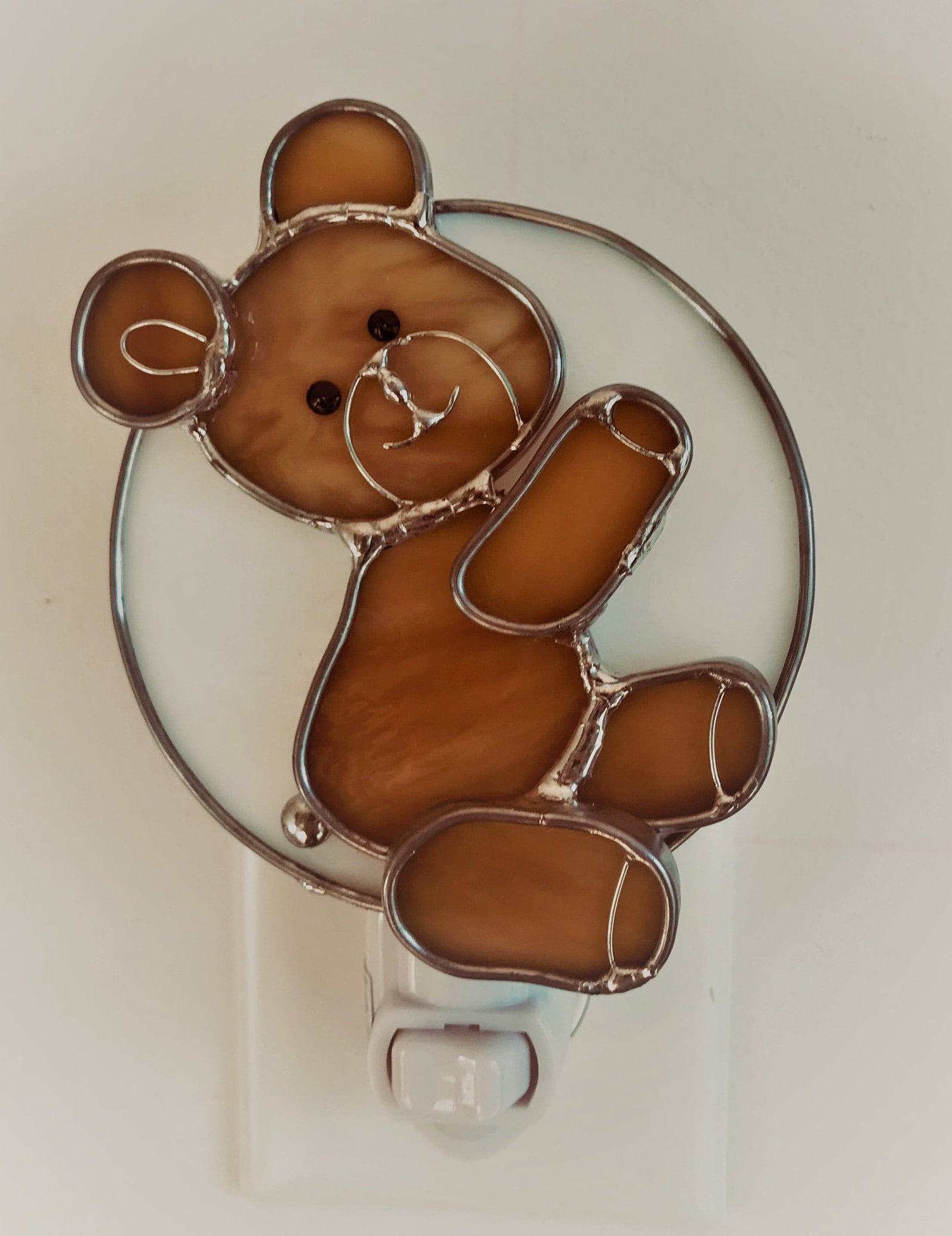 Teddy Bear Stained Glass Nightlight Free Priority Shipping Etsy