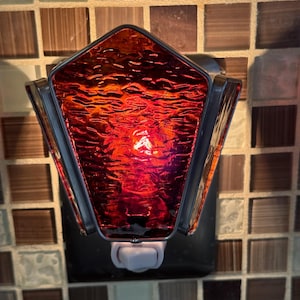 Stained Glass Nightlight - Deep Brown Ripple - Sconce Style
