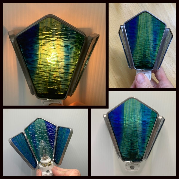 3 Sided Sconce Style Stained Glass Nightlight - Free Shipping - Made in USA