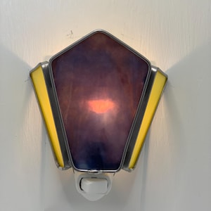 2 Tone Sconce Style Stained Glass Nightlight in Blue and Yellow