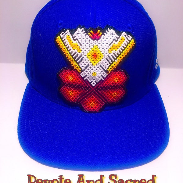 Peyote And Sacred Eagle/SnapBack Caps Mexican Art Handmade Handcrafted caps