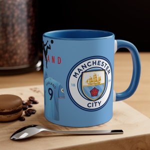 Manchester city Soccer Mug, Erling Haaland Fan, Norway Mug, Football Mug Personalized image 2