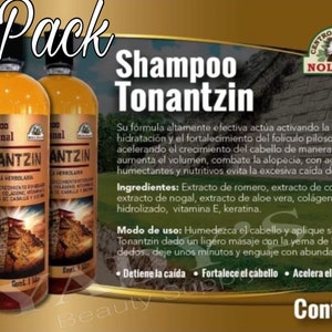 2 TONANTZIN, Maximum Hair Growth Shampoo, Rosemary, Bergamot, Walnut & Copalquin, Ancient Herbal Blend Formula, 1 Liter Each, handmade