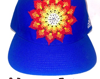 Flower/SnapBack Caps Huichol Mexican Art Handmade handcrafted Cap