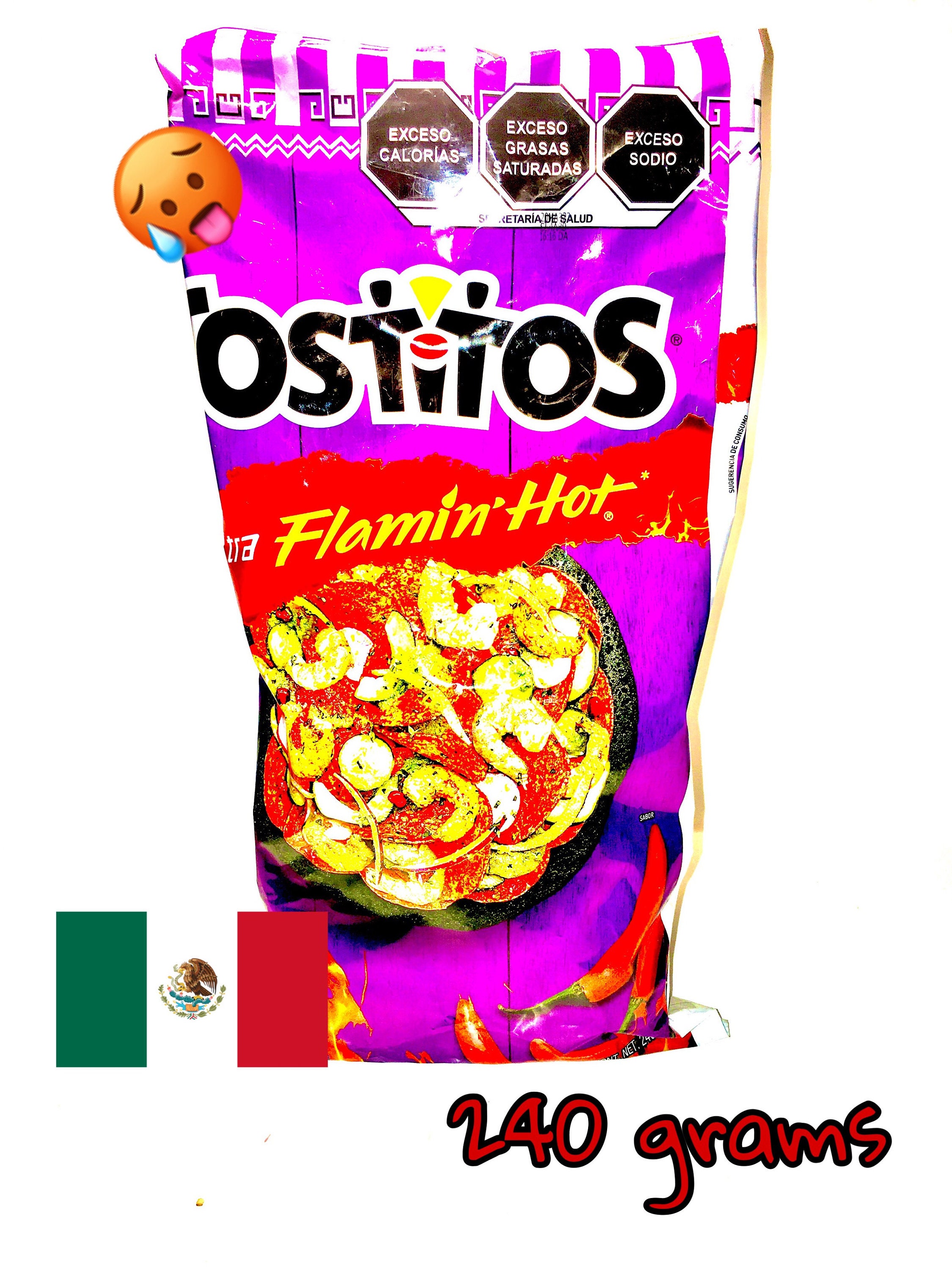 6+Bags+of+Cheetos+Xtra+Flaming+Hot+Chips+Mexican+Snacks+Fritos+52g