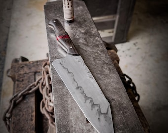 Hand Forged Petty Gyuto Chef Knife with Hamon