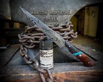 Three Bar Twist Pattern Damascus Boning/Utility Kitchen Knife