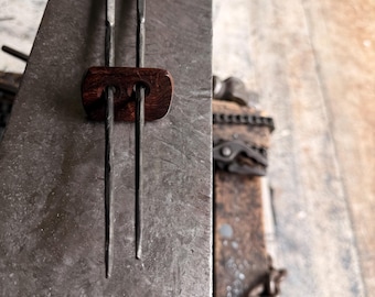 Hand Forged Chopticks - Square Top, Rounded Shaft.