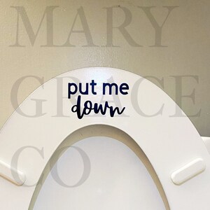 Put Me Down Decal, Funny Boys Restroom Decor, Close the Toilet Seat, Half Bathroom Decal, Toilet Sign