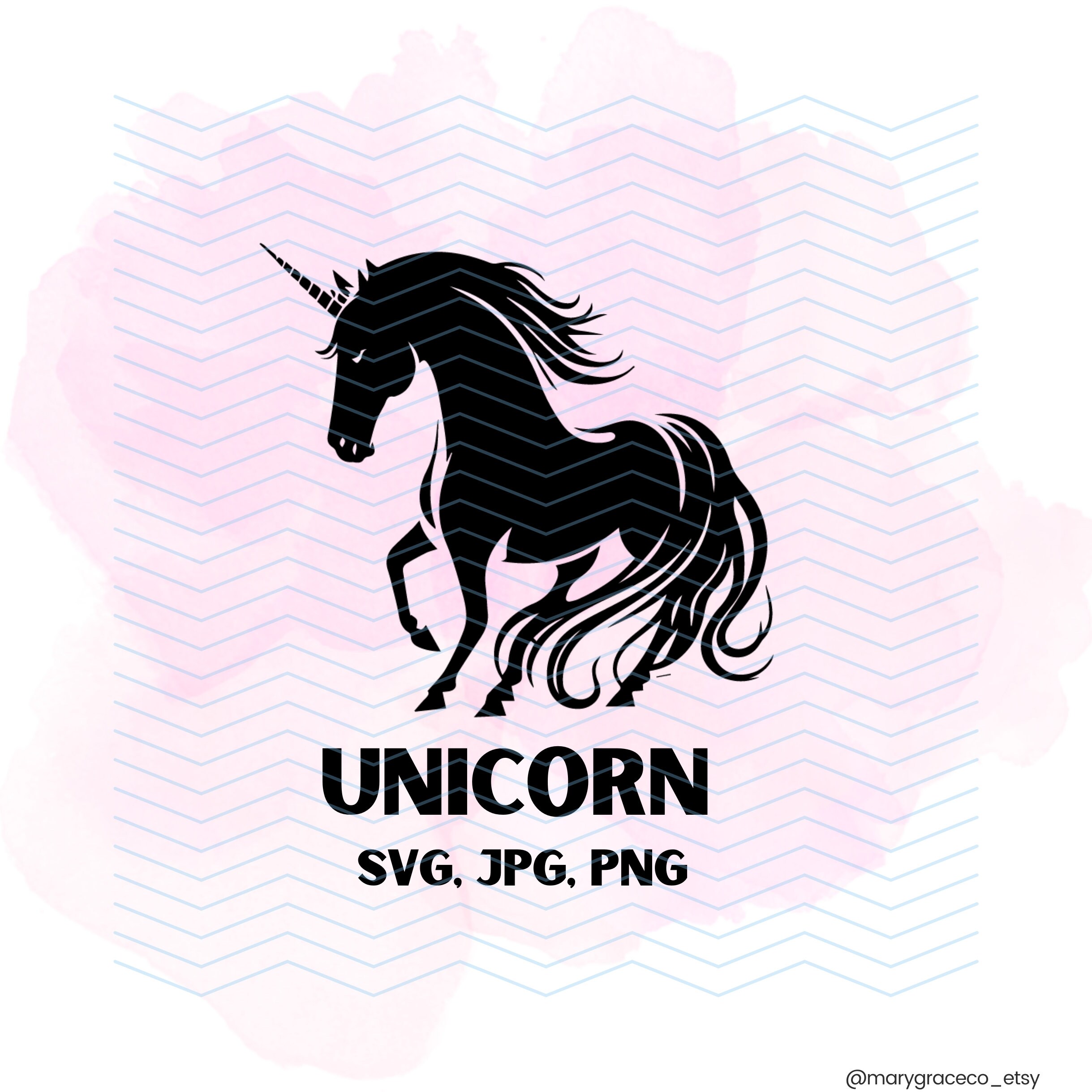 Unicorn SVG Black Unicorn Unicorn Clipart Cut File Cricut Etsy