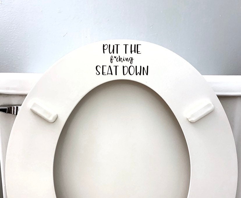 Put the Fcking Seat Down Decal Funny Boys Restroom Decor Etsy