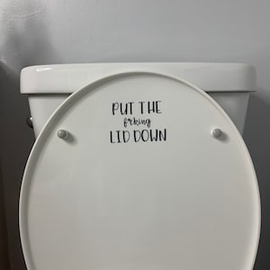 Put the F'in Lid Down Decal, Funny Boys Restroom Decor, Close the Toilet Lid, Half Bathroom Decal, Toilet Sign, Funny signs