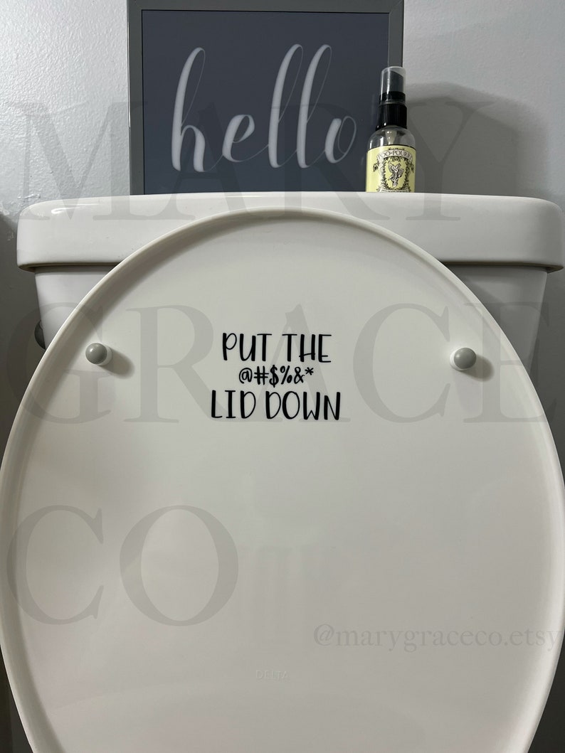 Put the & Lid Down Decal Funny Boys Restroom Decor Close Etsy