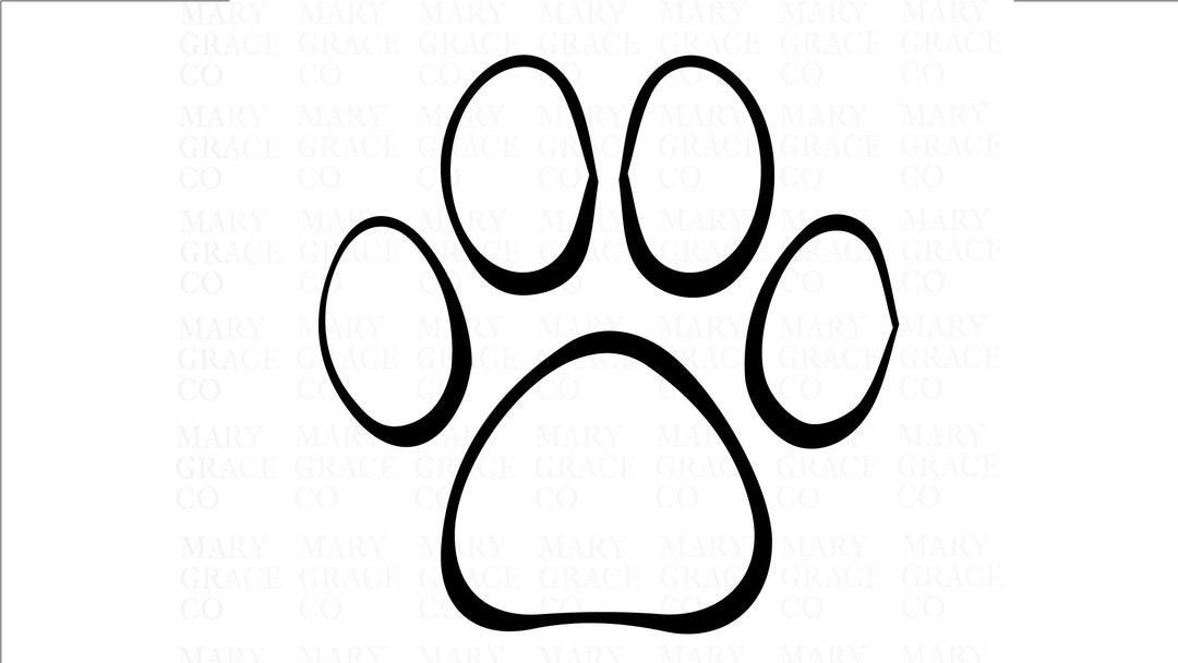 Paw Print Outline Files SVG, PNG, JPG Instant Digital Download Simple ...