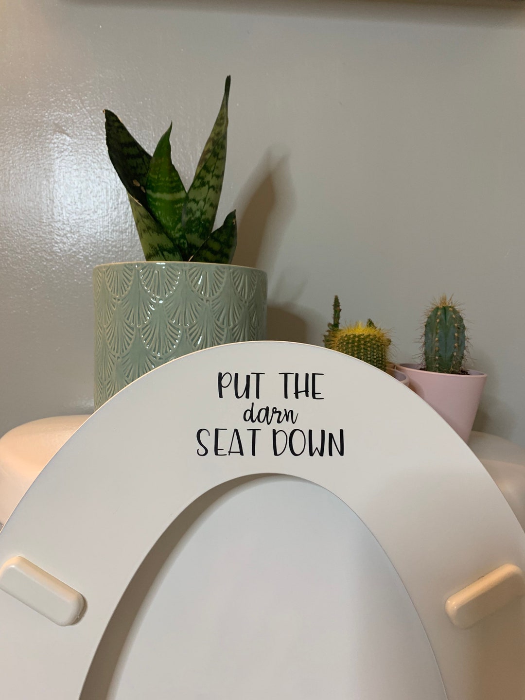 Put the DARN Seat Down Decal, Funny Boys Restroom Decor, Close the