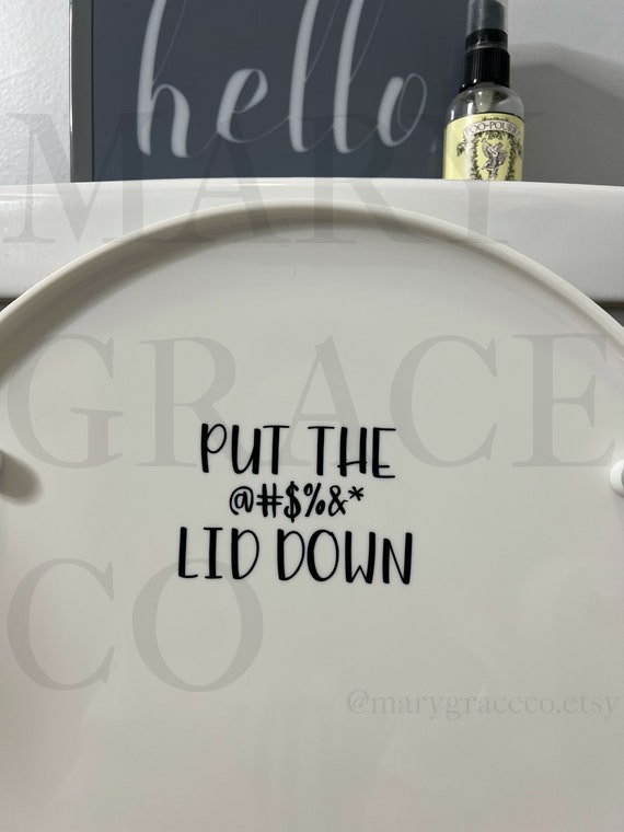 Put the & Lid Down Decal Funny Boys Restroom Decor Close Etsy
