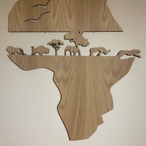 African Wall Art, The Big 5, Map of Africa, Wild Animals image 1