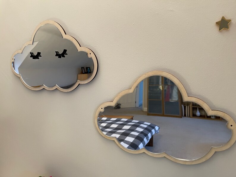 Childrens Bedroom Wall Decor Cloud and Stars Mirror Babys Etsy