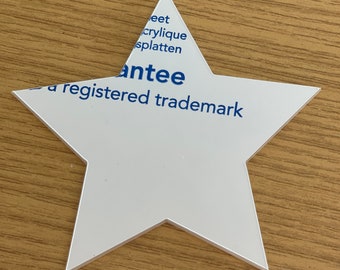 Acrylic Star / Star Shape Blank ,3mm or 5mm,multiples, various sizes, thicknesses, colours and quantities