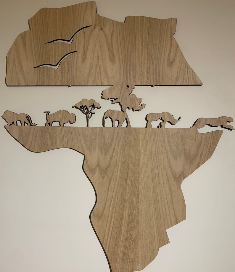 African Wall Art, The Big 5, Map of Africa, Wild Animals image 4