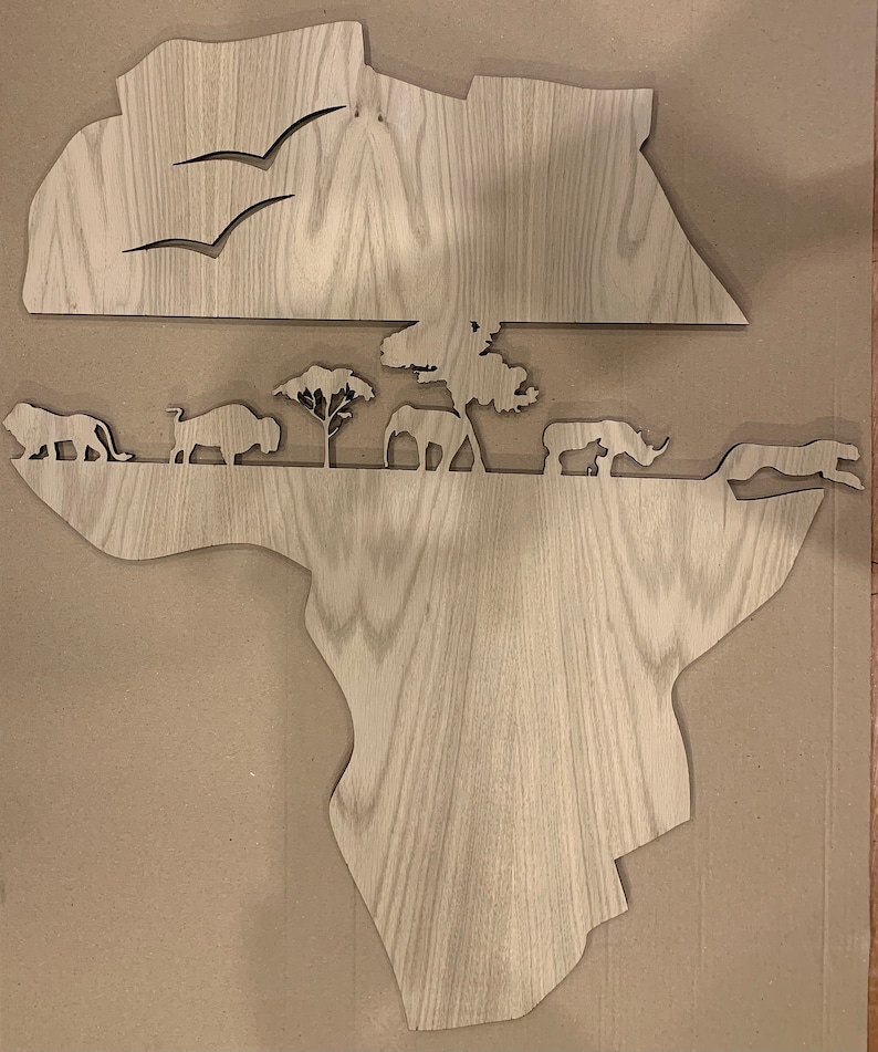 African Wall Art, The Big 5, Map of Africa, Wild Animals image 3