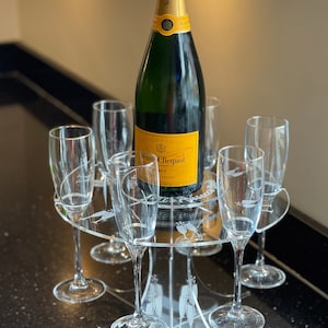 Champagne/Prosecco/Wine Display Stand, 12 or 6 Prosecco Display Stand, Weddding, Anniversary, Party, Celebration, Acrylic, Personalised