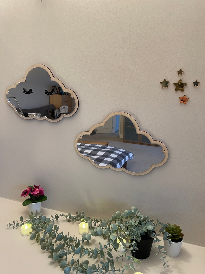 Childrens Bedroom Wall Decor Cloud and Stars Mirror Babys Etsy