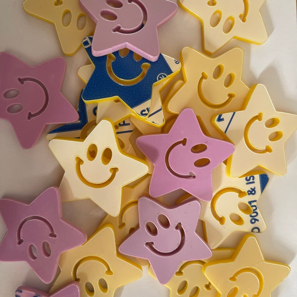 Smiley Star Reward Tokens: Acrylic Good Behavior Jar Fillers