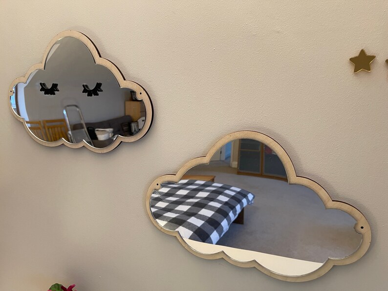 Childrens Bedroom Wall Decor Cloud and Stars Mirror Babys Etsy
