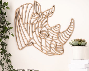 Geometric Rhinoceros Head, Safari Animal, Wall Art, Home Decor, Nature