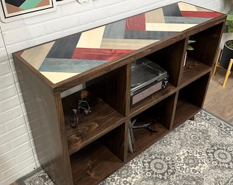 Eleanor Rigby Record Cabinet Player Stand Display Console Table Farmhouse Stereo Storage