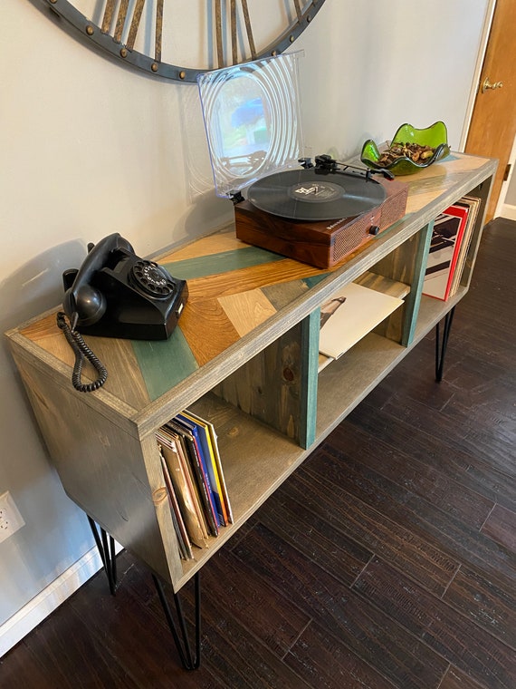 Teal console table with storage deals