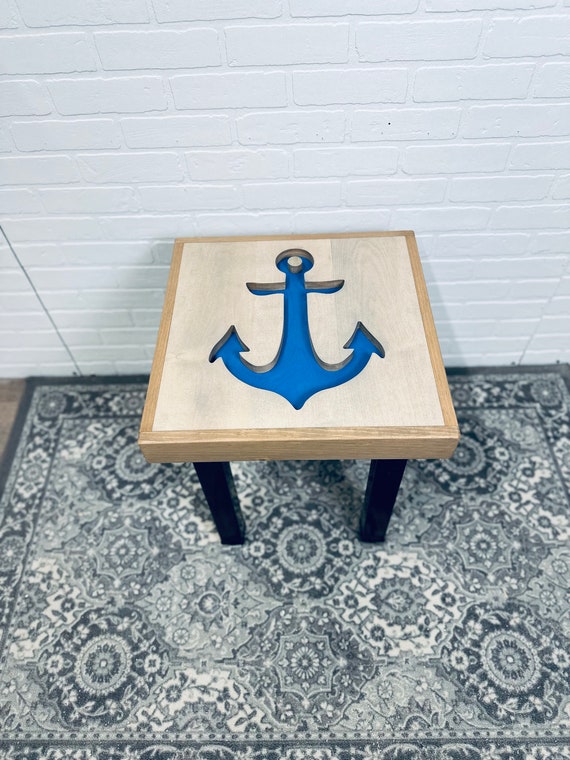 The Anchor End Table Nautical End Table Coastal Design Beach House Decor Beach Design Summer Table End Table Side Table Etsy