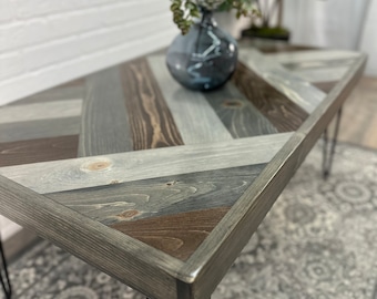 The Foggy Bottom Handcrafted Solid Wood Farmhouse Coffee Table | Rustic Modern Living Room Furniture