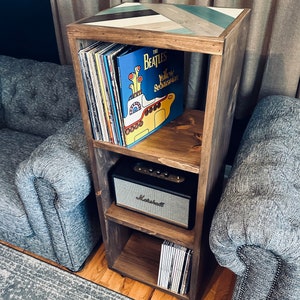 The Watchtower Record Cabinet (triple) | Record Storage Cabinet | Vinyl Storage | Accent Table | End Table | Console | Vinyl Collection