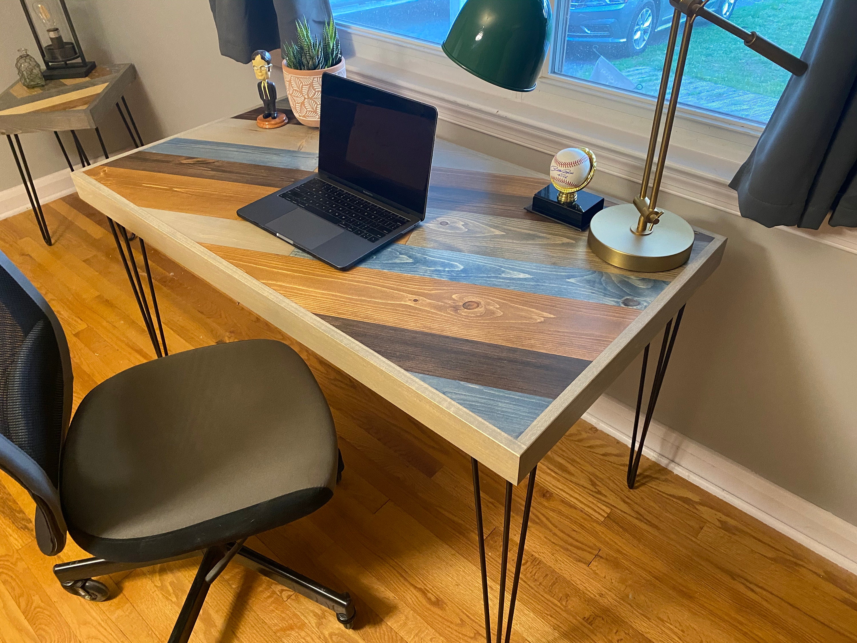 Navy Farmhouse Desk Farmhouse Desk Midcentury Modern Desk Etsy