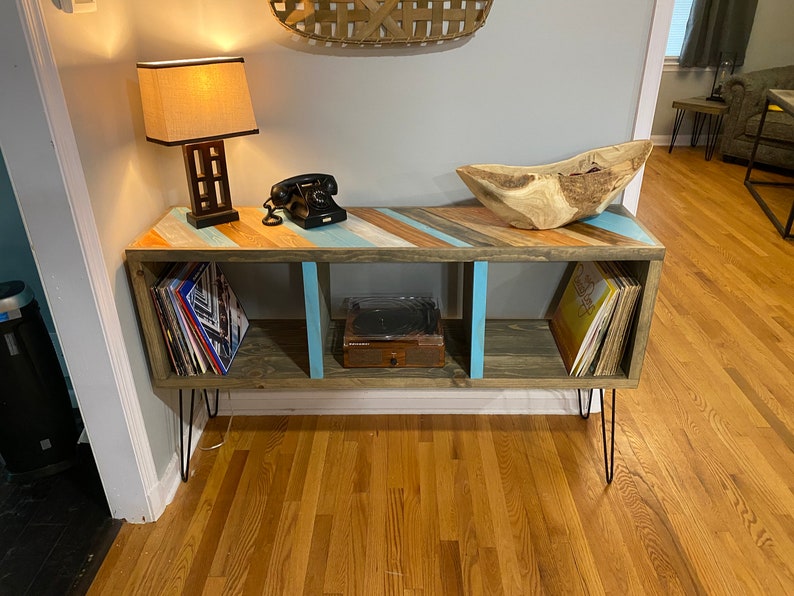 Console Table Entryway Table Record Storage Record Etsy