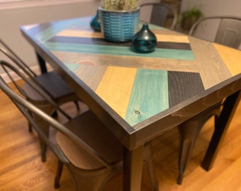 Bluebird Farmhouse Coastal Dining Table | Custom Wood Kitchen Breakfast Furniture | Rustic Modern Handmade