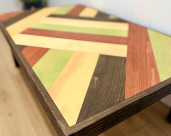 Alpine Modern Farmhouse Coffee Table | Rustic Wood Furniture | Living Room Coastal Decor
