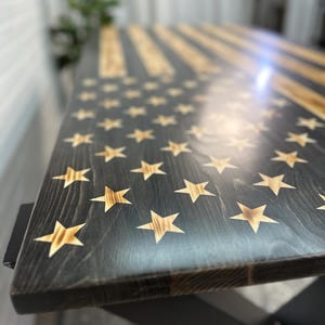 Patriot American Flag Dining Table | Solid Wood Farmhouse Kitchen ...